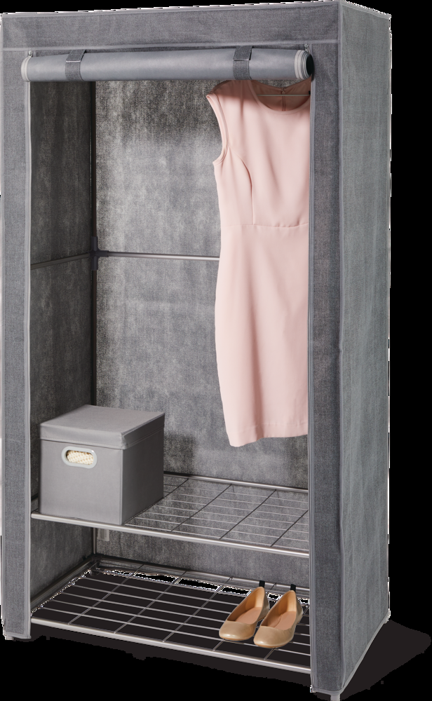 type A Ease Freestanding Wardrobe with Cover & 2 Shelves