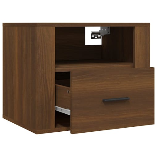 NNEVL Wall-mounted Bedside Cabinets 2 pcs Brown Oak 50x36x40 cm