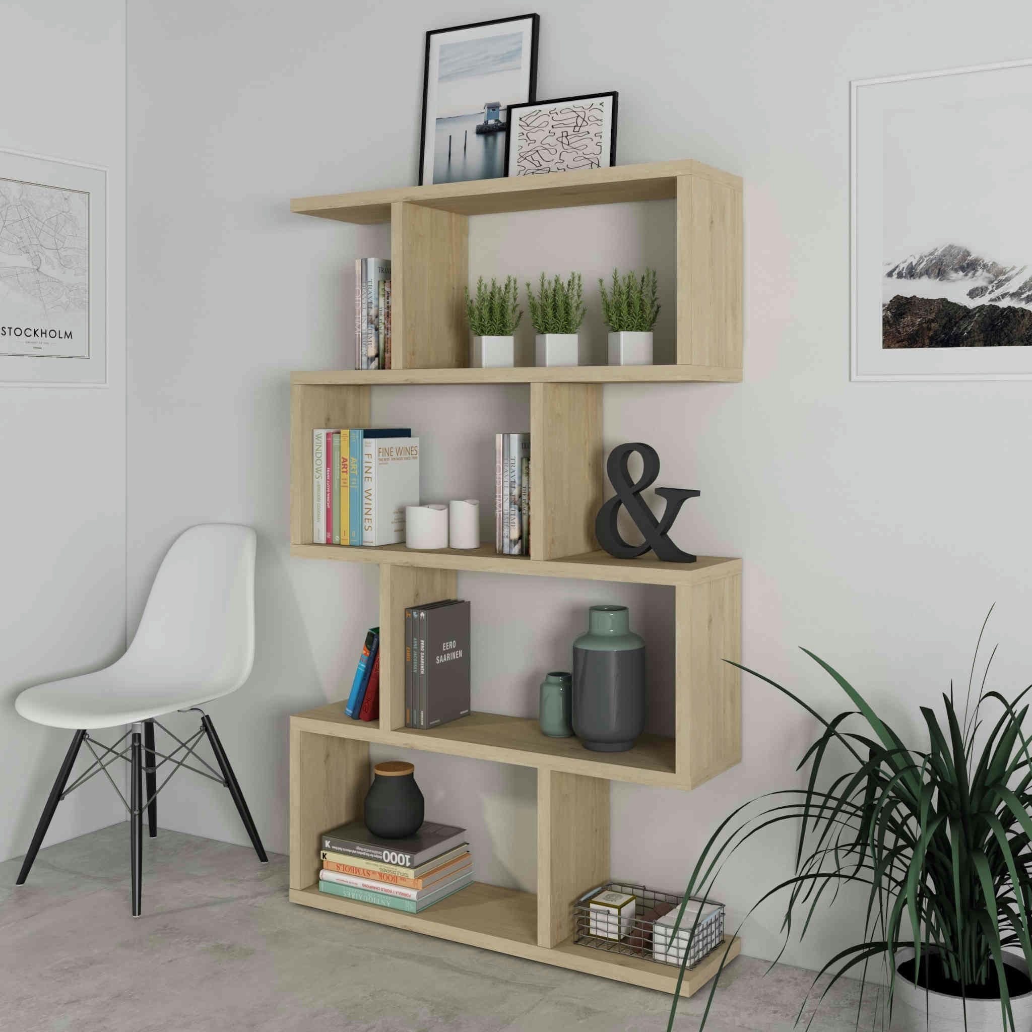 - Bibliothèque 4 cases et 4 ouvertures bleu marine