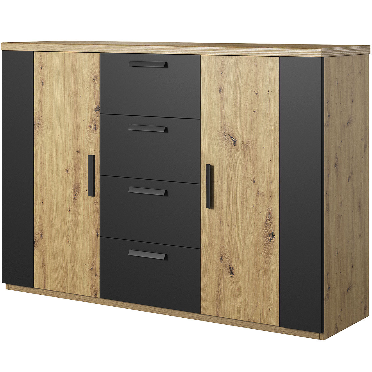 Komoda SELMA SG26 dąb artisan / czarny