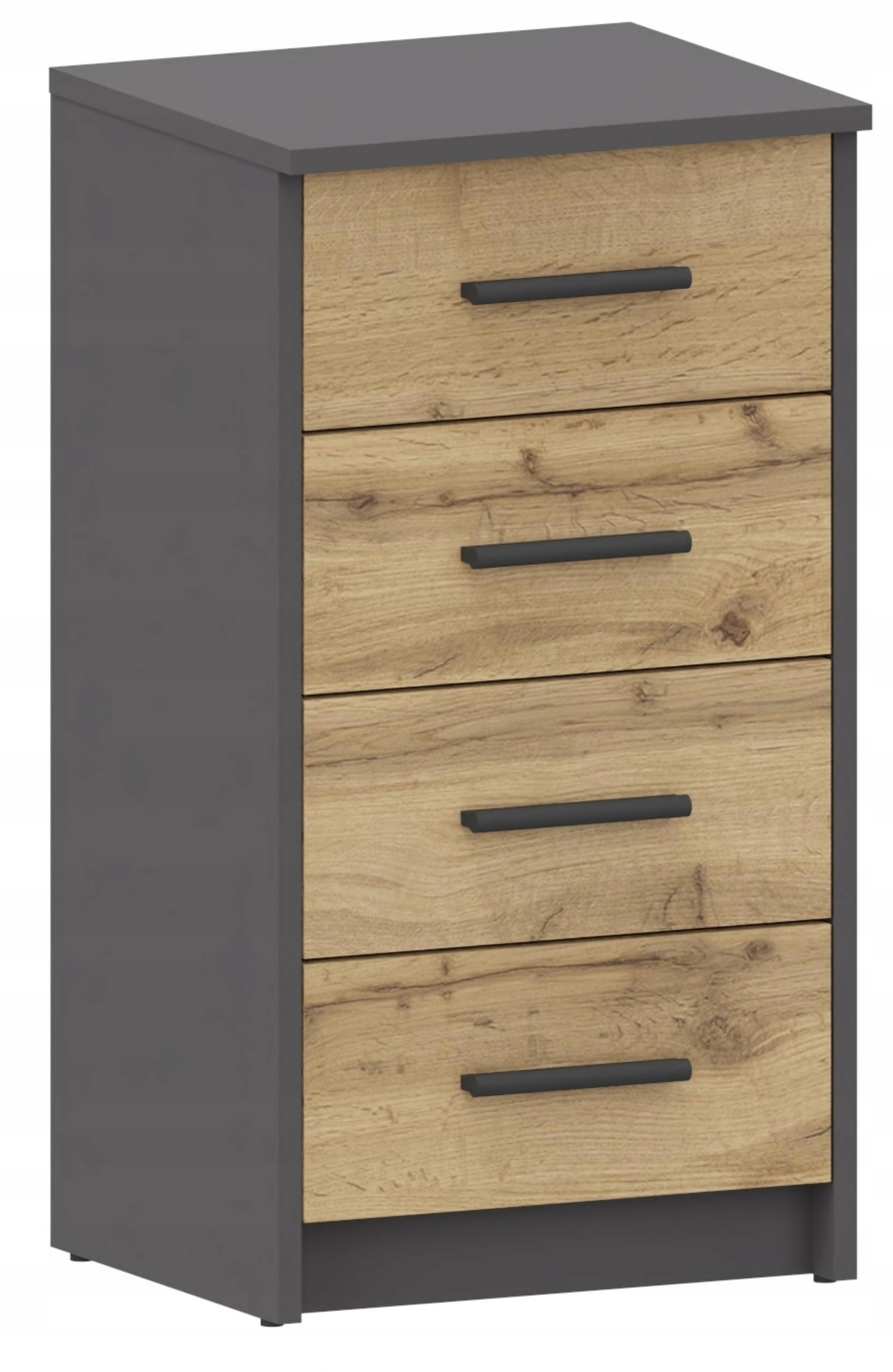Komoda szafka BODO 4S ANTRACYT-WOTAN 4 szuflady 40cm regał