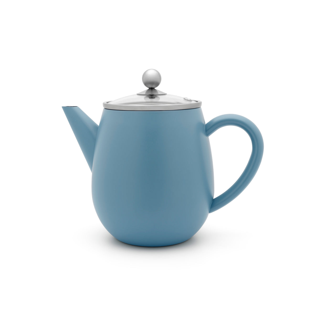 Bredemeijer - Dubbelwandige theepot Eva - 1,1 liter - IJsblauw - Met filter