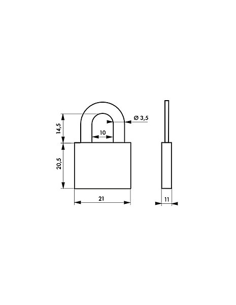 Cadenas à clé Mach 2, 20mm, 2 clés - THIRARD