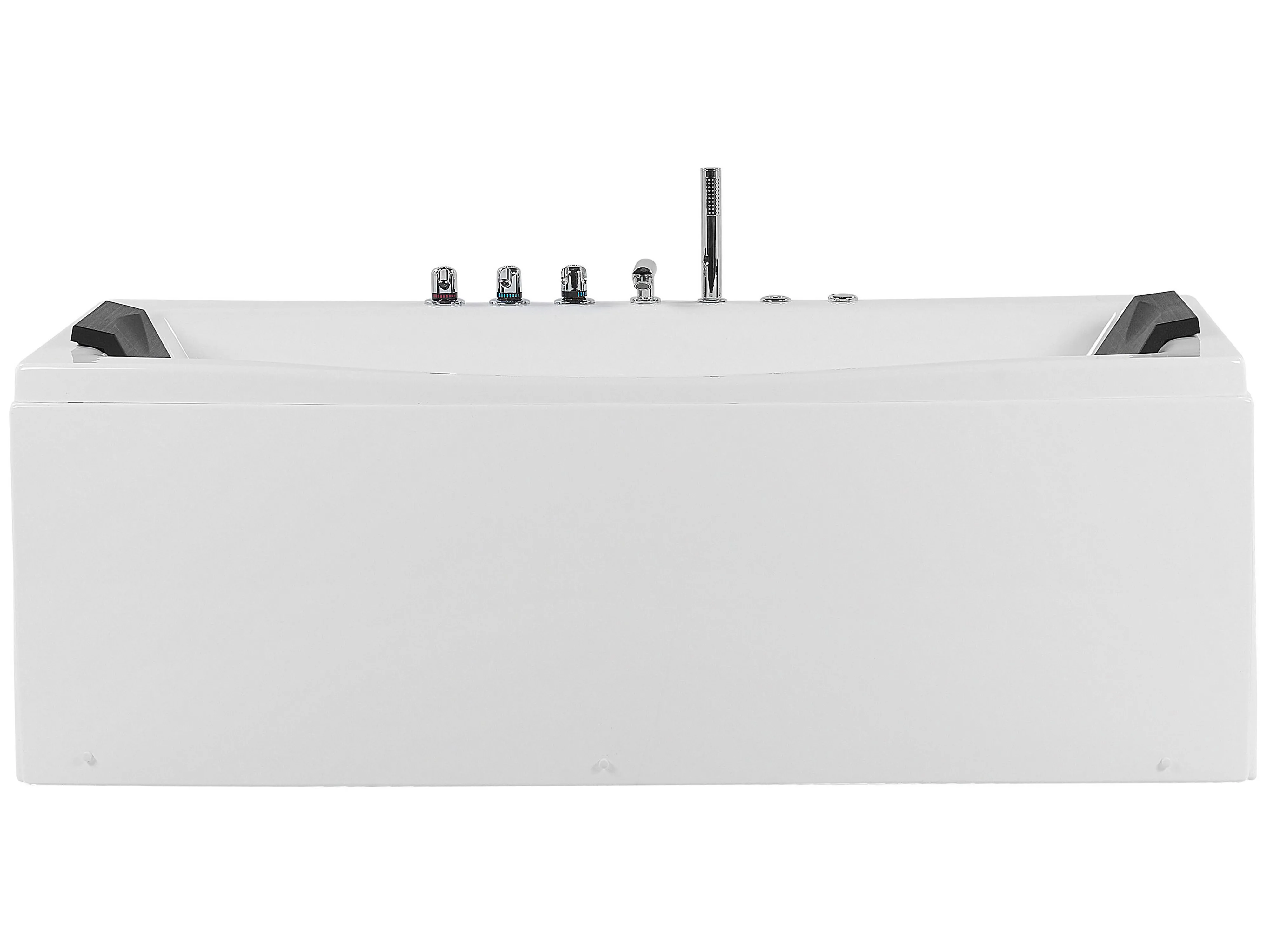 Corner Hot Tub with LED MOOR 1730 x 810 mm White