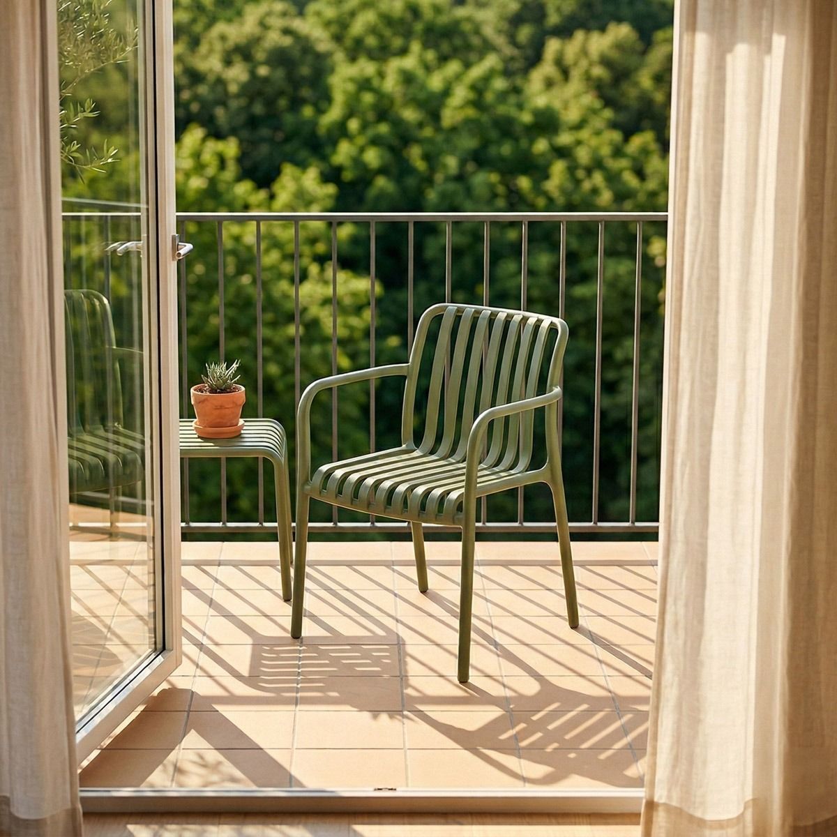 Krzesło VALORO ogrodowe zielone 56x57x81 cm