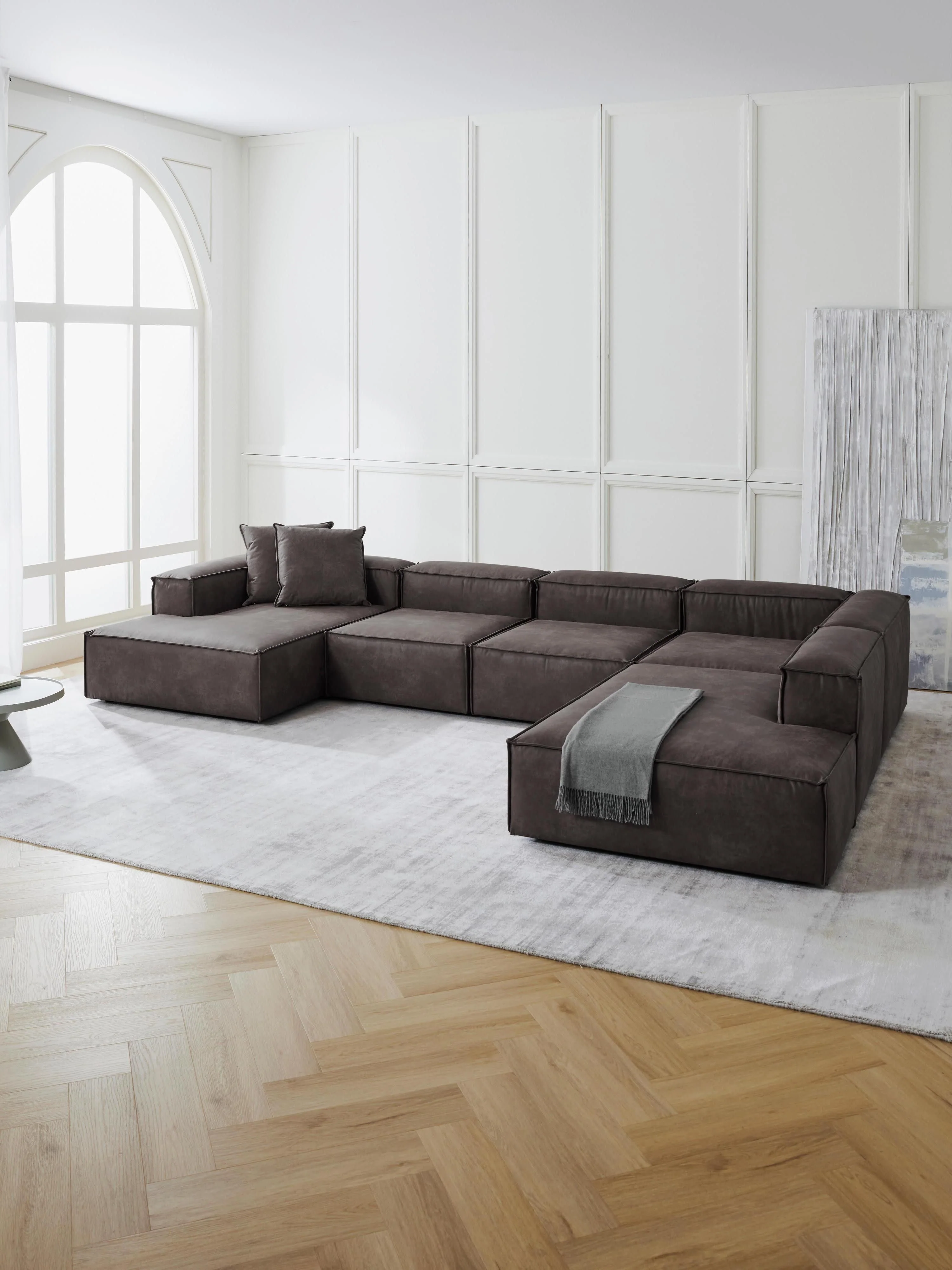 Modulares XL Sofa Lennon aus recyceltem Leder