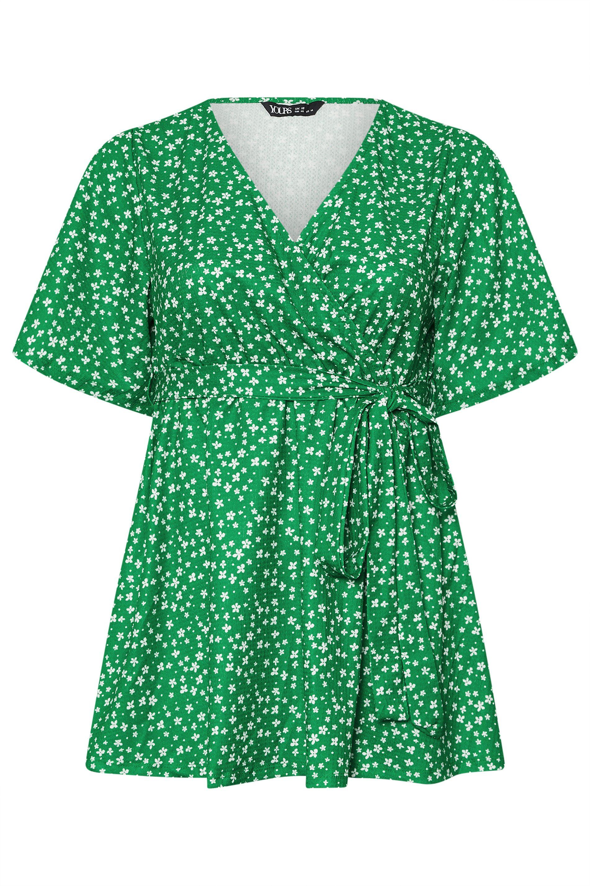 Yours Ditsy Floral Wrap Top