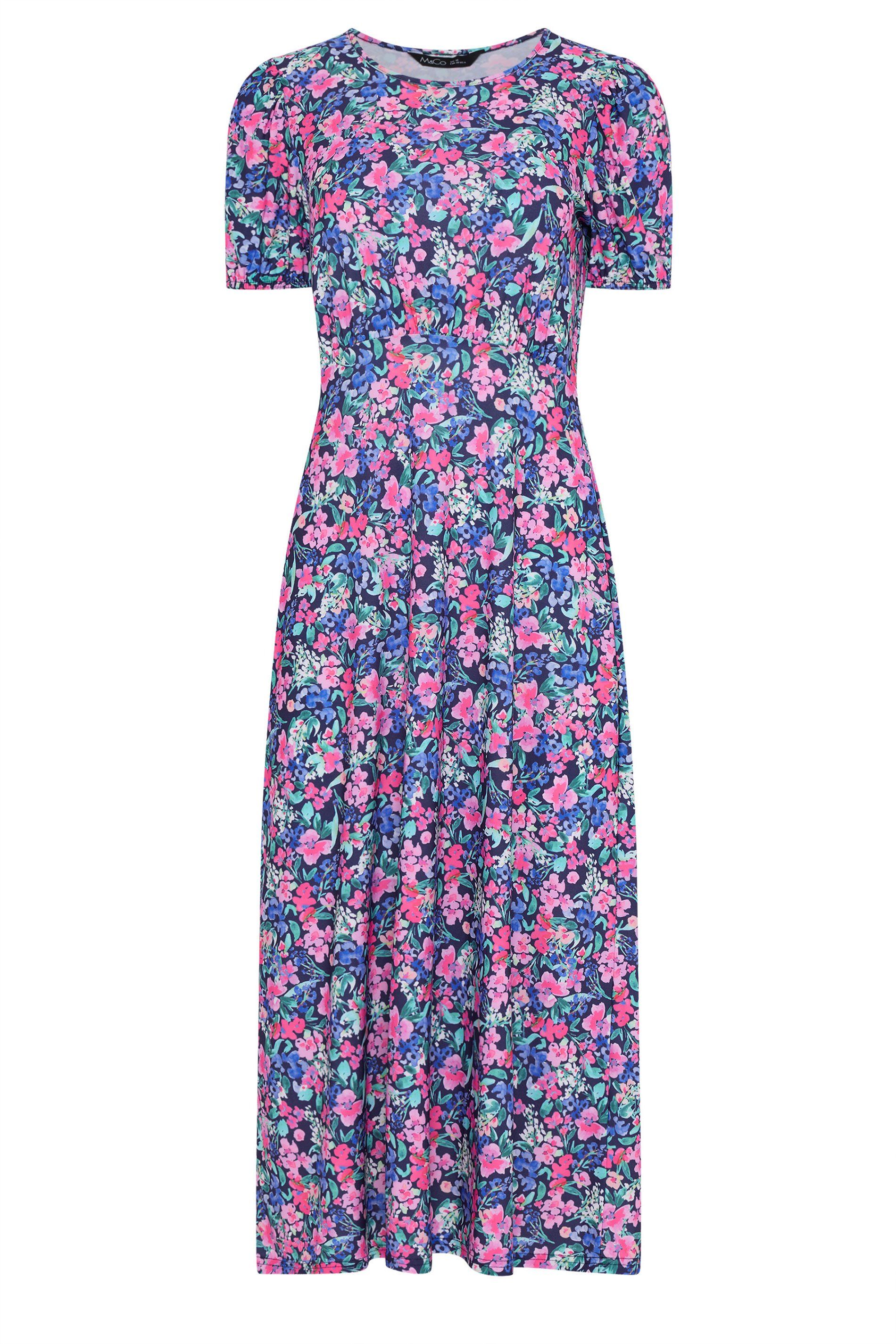 M&Co Floral Short Sleeve Midi Dress