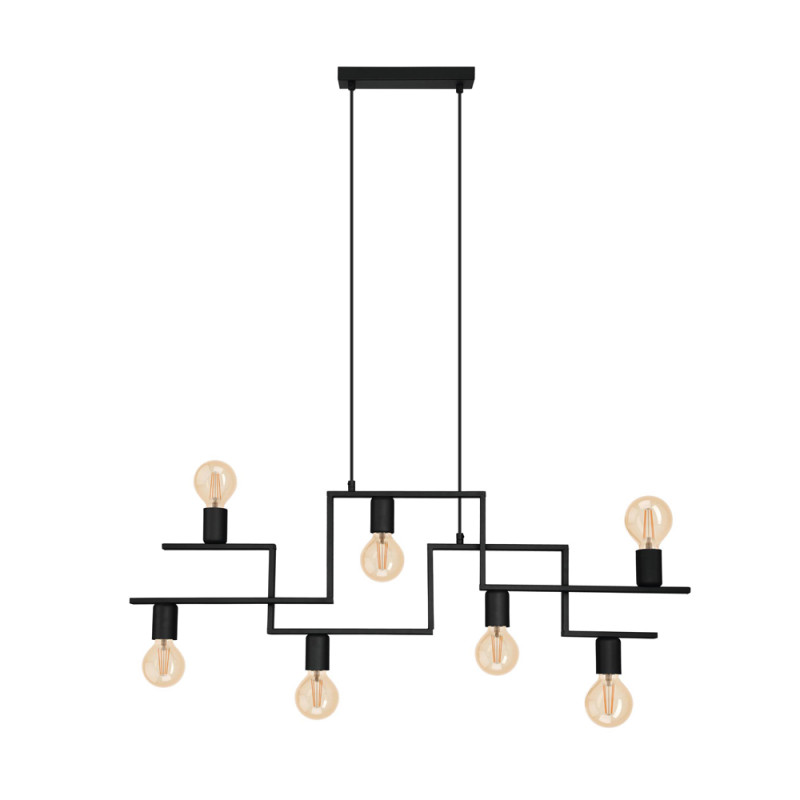 Suspension Fembard noire E27 7 x 60 W EGLO