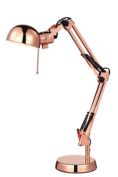 Lampe de bureau Bakossi E14 IP20 cuivre