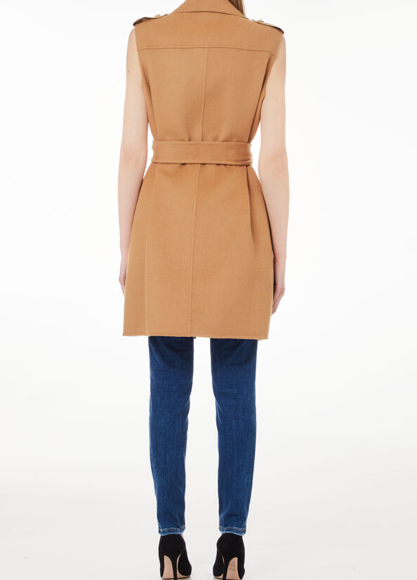 Gilet lungo in panno di lana