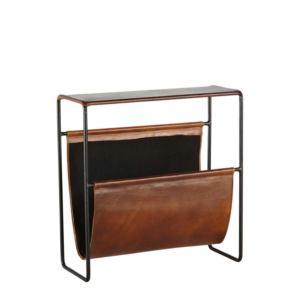 Saïd - Porte-revues en cuir et métal noir