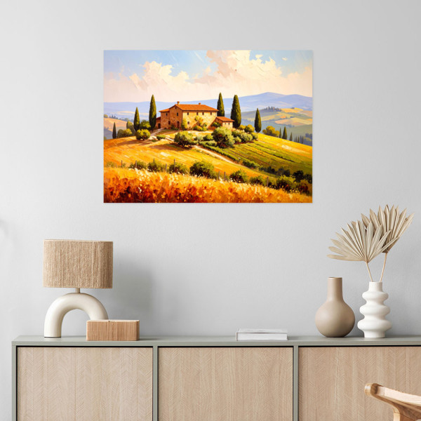 Naklejka na ścianę do salonu sypialni Feeby Toskania Krajobraz Widok 30x20