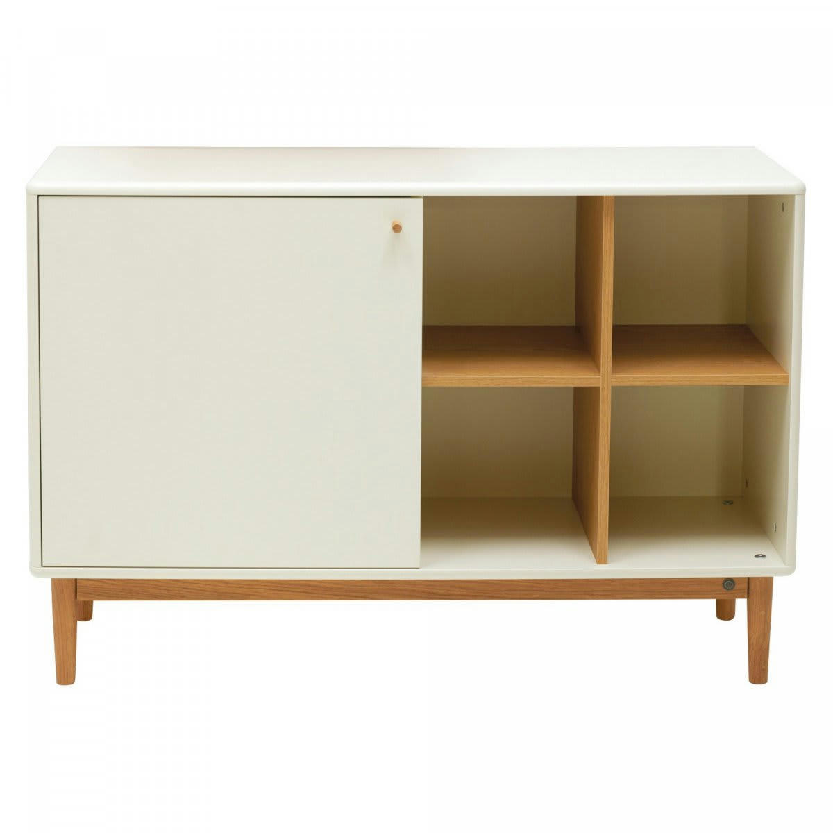 MARCEAU - Buffet 130cm en bois avec placard et niche beige