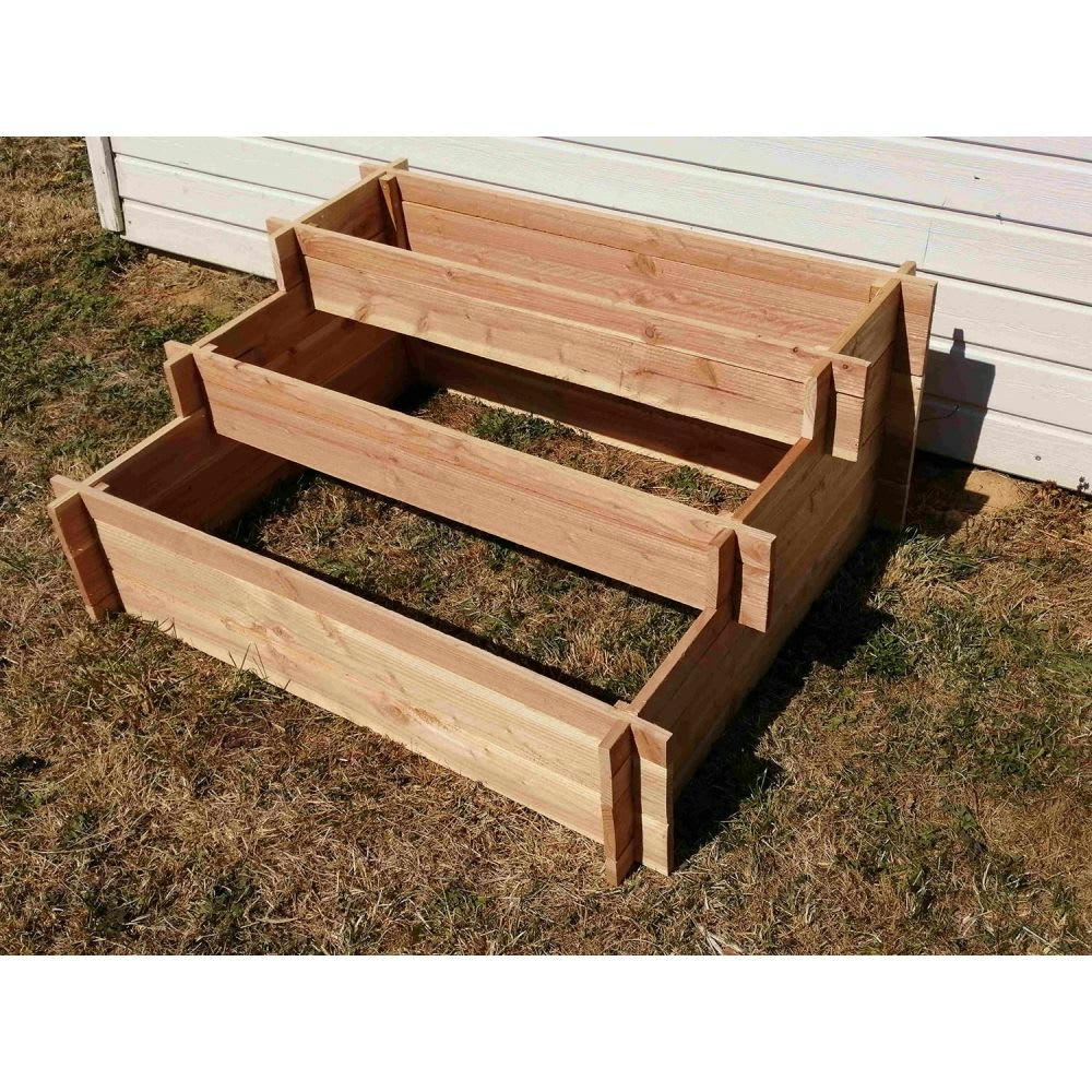 - Carré potager 3 étages en bois de douglas