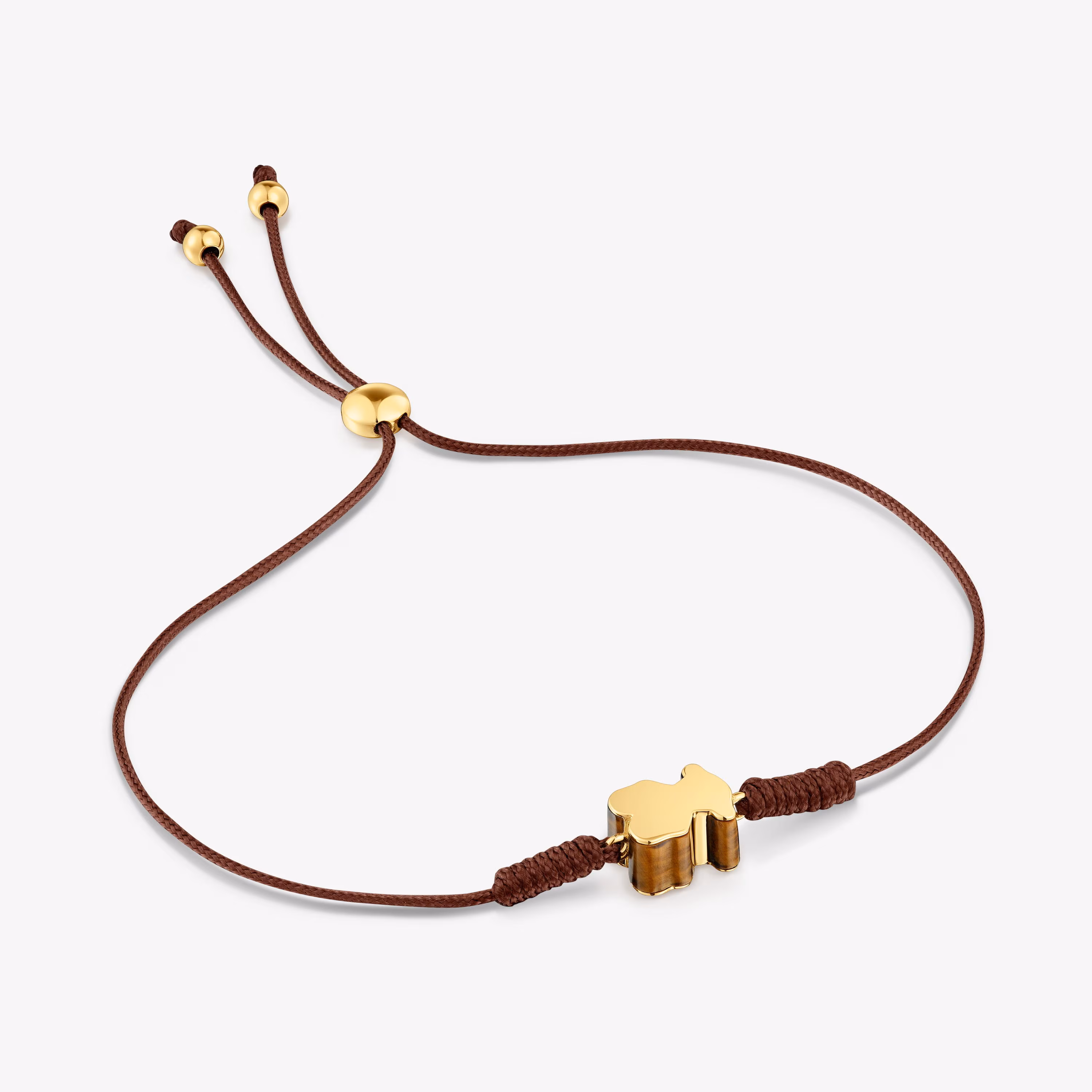 Pulsera de nylon motivo oso de oro y ojo de tigre TOUS 1950