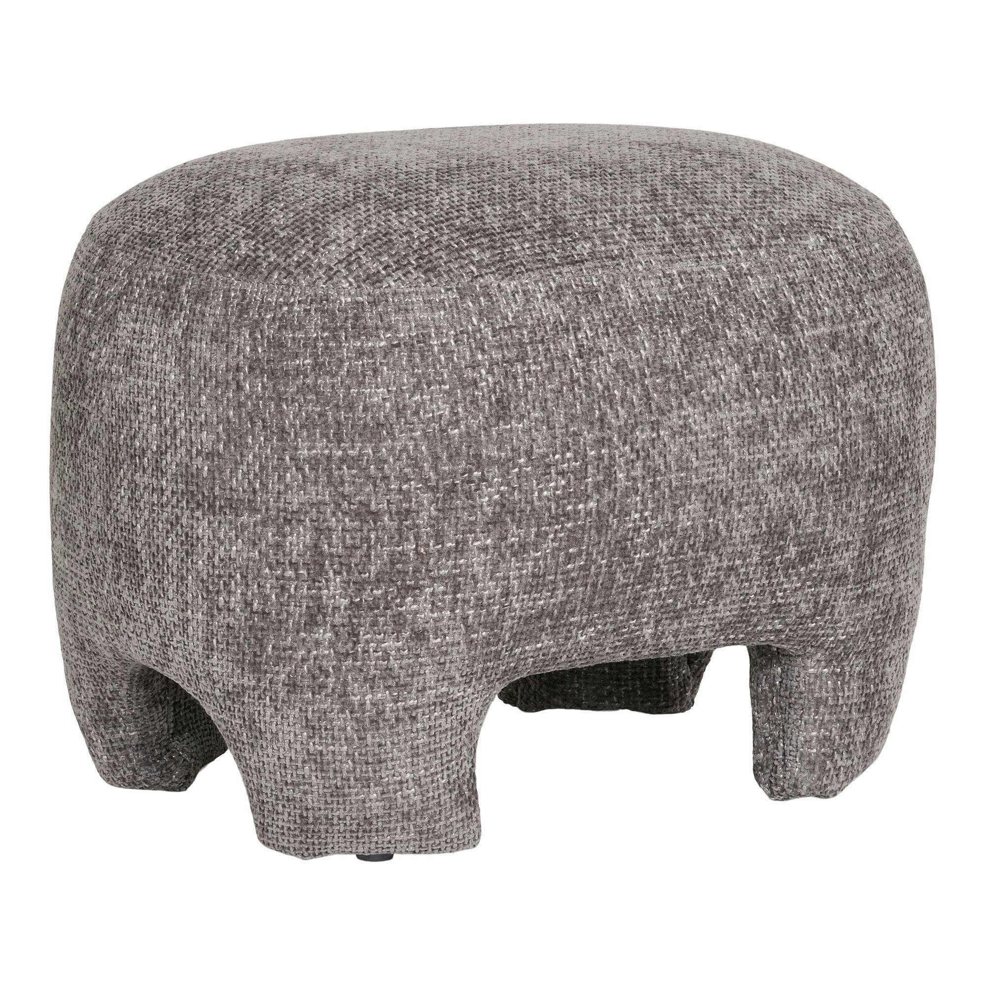 Pouf repose-pieds gris sur 4 pieds BERLIN