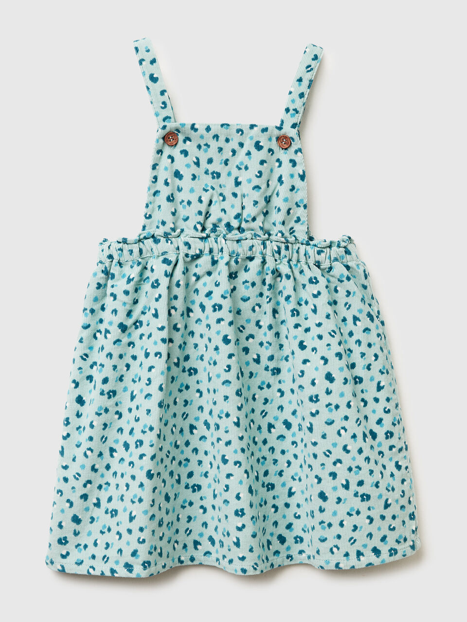 Patterned corduroy skirt overalls