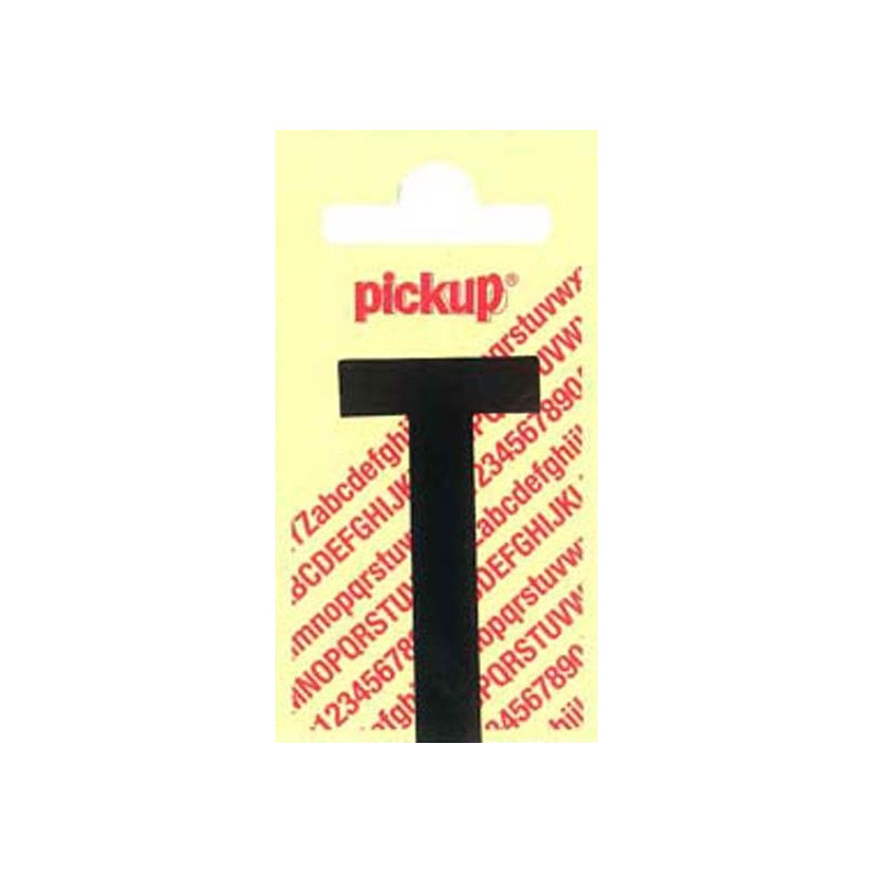 Lettre T adhésive noire 9 x 7 cm