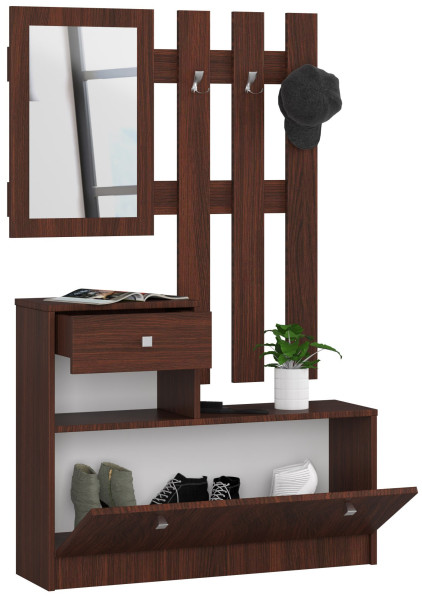 Zestaw mebli z szafką na buty AKORD Wenge 90 cm 90x25x170 cm