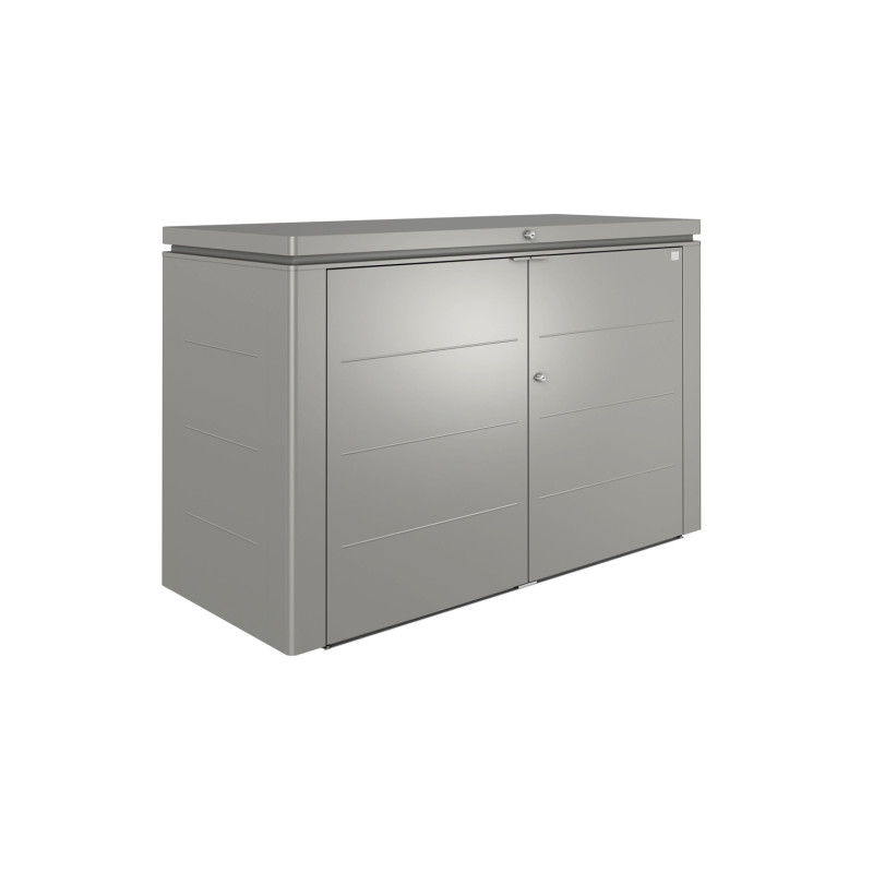 Armoire de jardin HighBoard gris métallisé 2 x 0,84 x 1,27 m BIOHORT