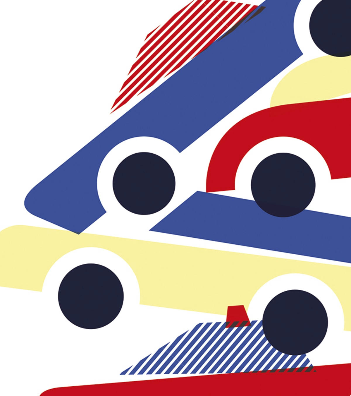 OLDIES - Affiche voitures vintage en Papier Rouge