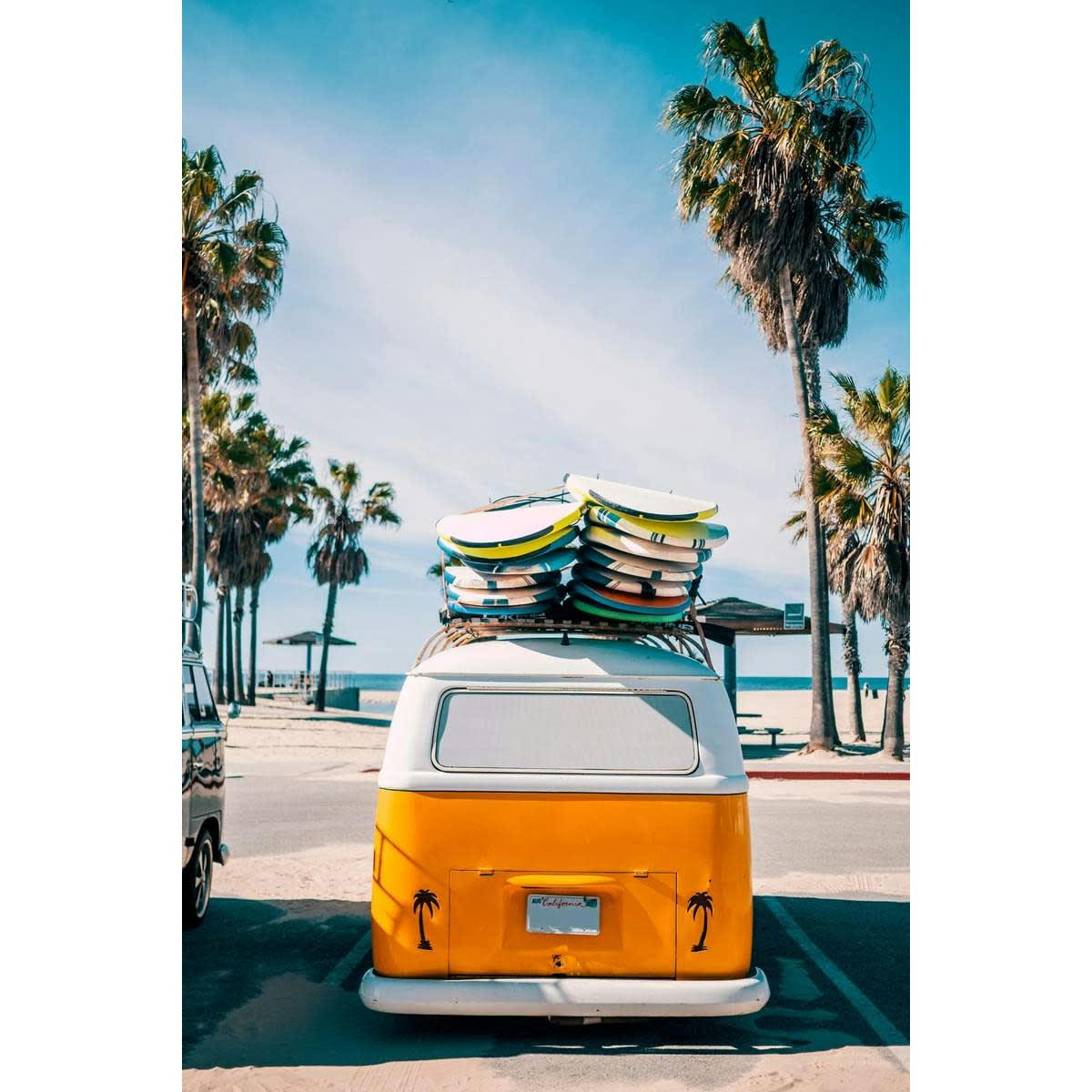 PLAGE - Tableau sur toile surf van 45x65 cm