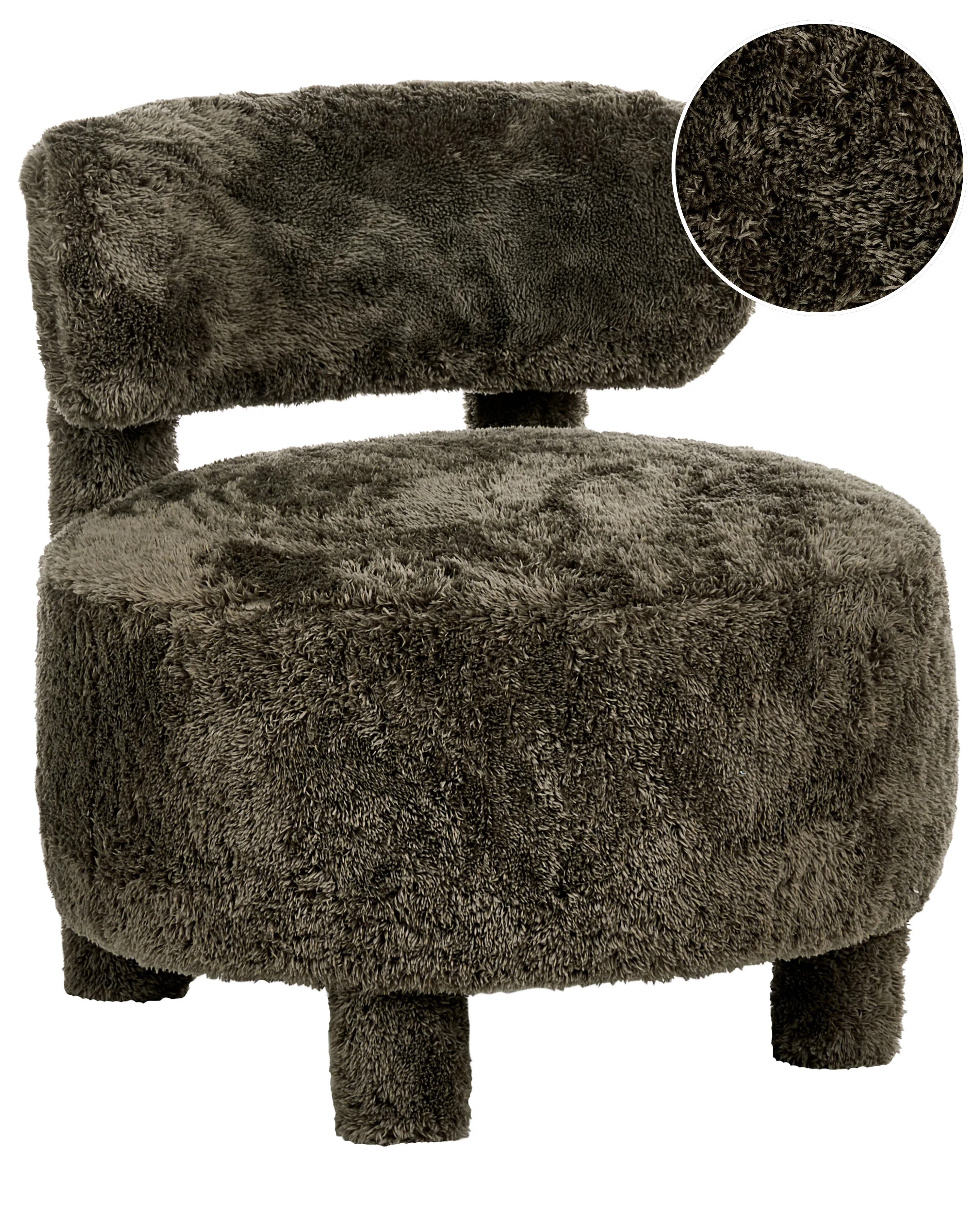 Armchair HAMINA Faux Fur Dark Green