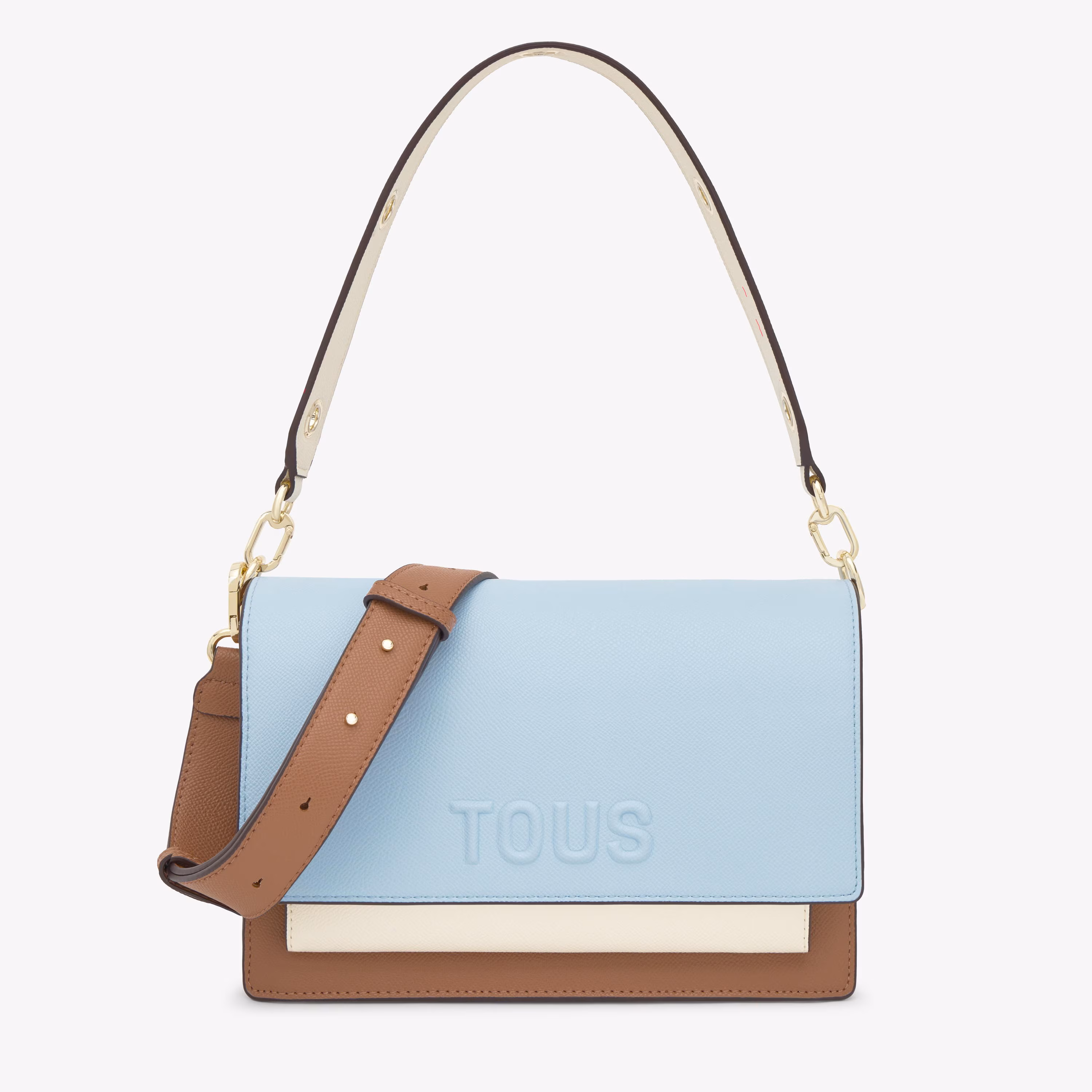 Bandolera mediana azul cielo Audree Saffiano
