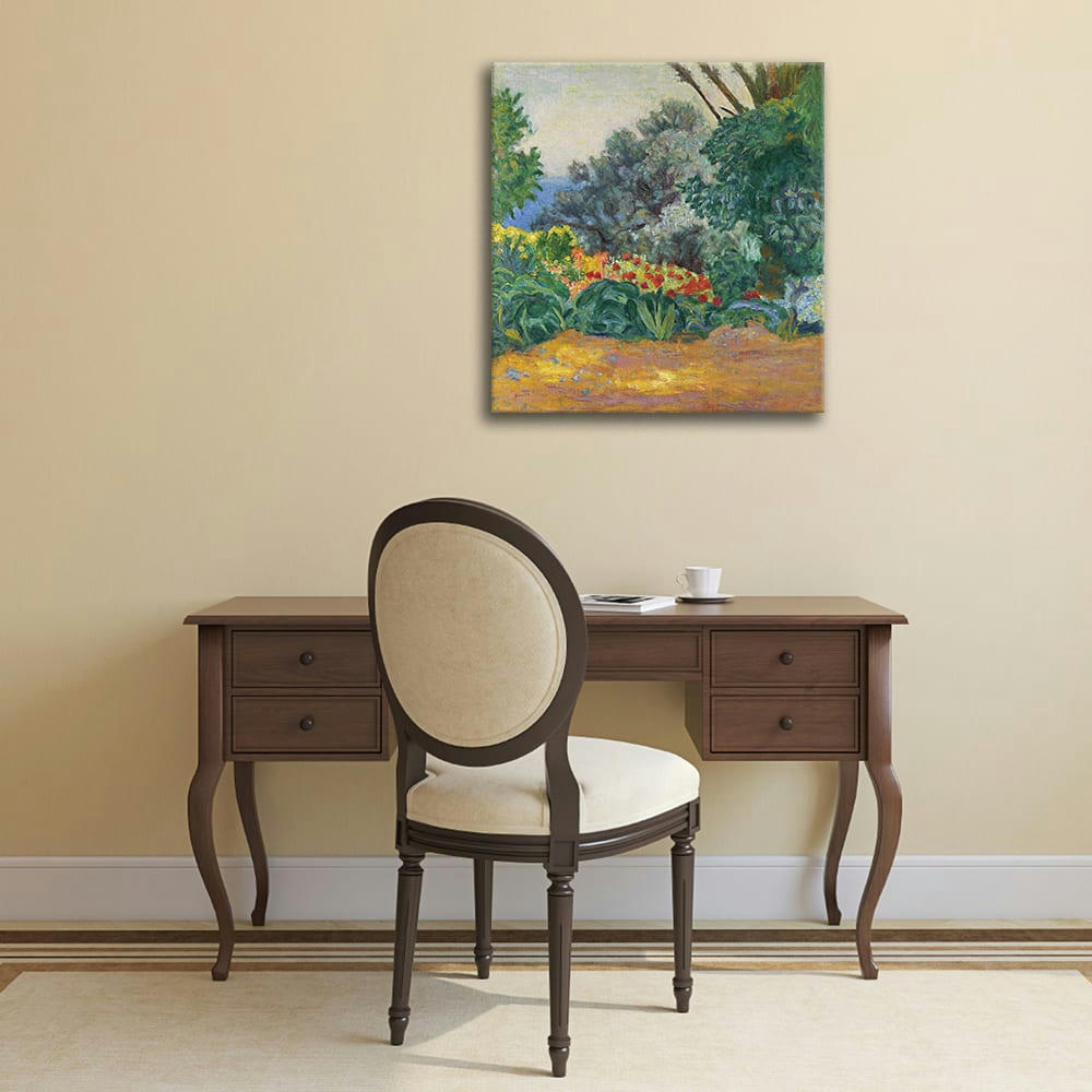 - Tableau coin de jardin fleuri Pierre Bonnard 50x60cm