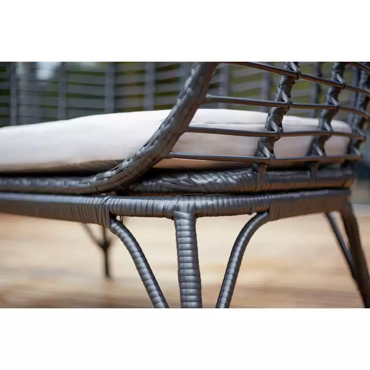 Habitat Kora 2 Seater Egg Garden Bench - Black