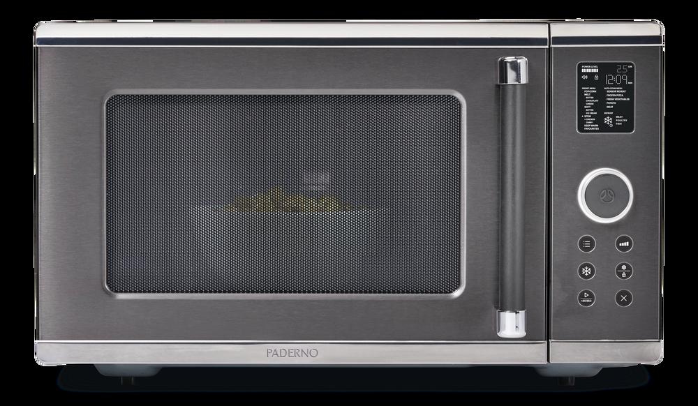 PADERNO Countertop Microwave with Even-Heat Inverter Technology, 1.6 cu.ft, Black Stainless Steel