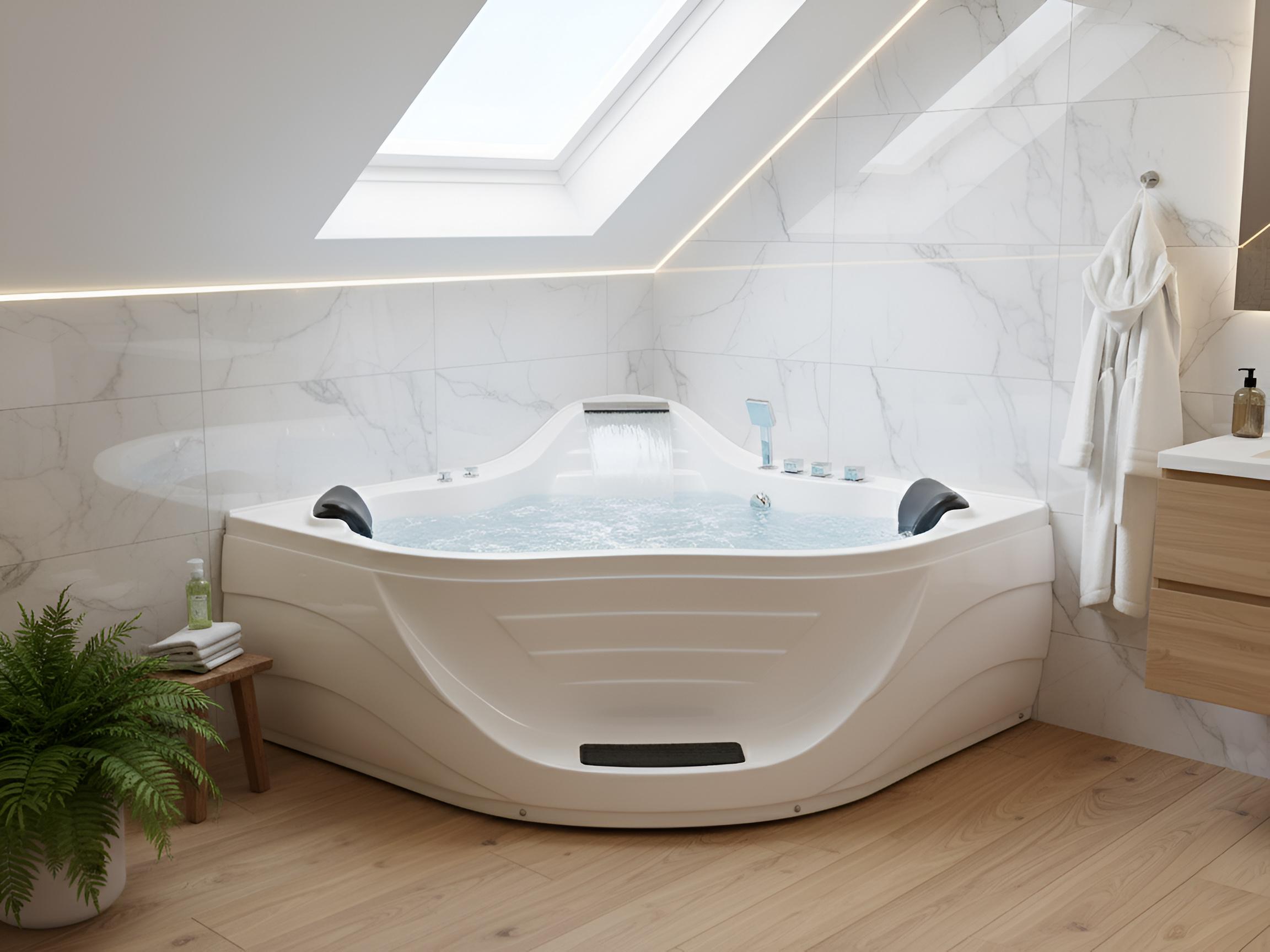 Corner Hot Tub CARTAGENA 2200 x 1600 mm White