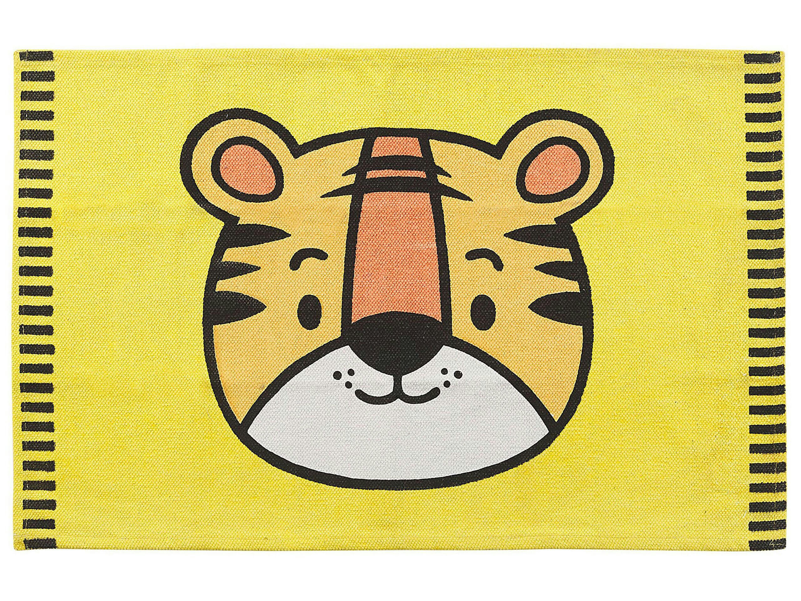 RANCHI - Tapis en tissu jaune 90x60cm