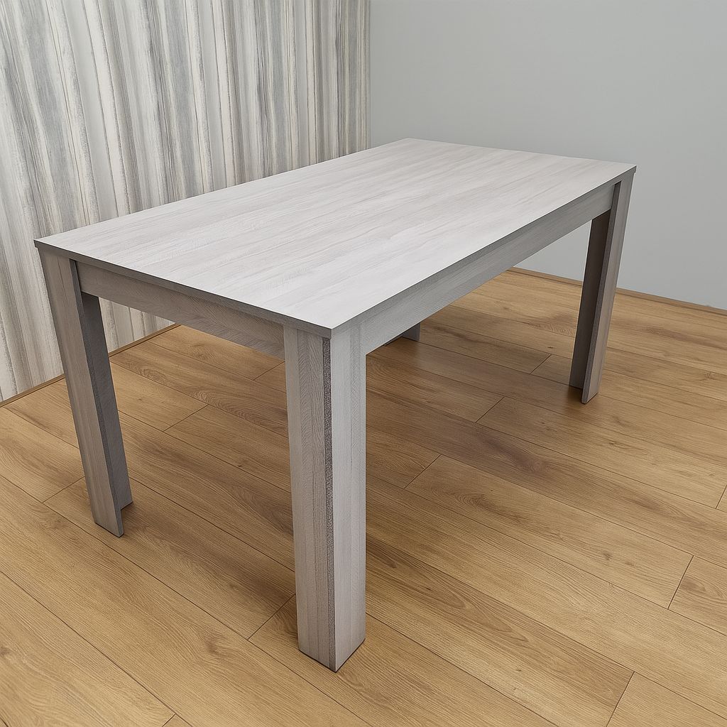 KOSY KOALA Dining Table Grey Wood Kitchen Place for 4 Seats, Dining Table Only (Grey H 75 x L 117 x W 77 cm)
