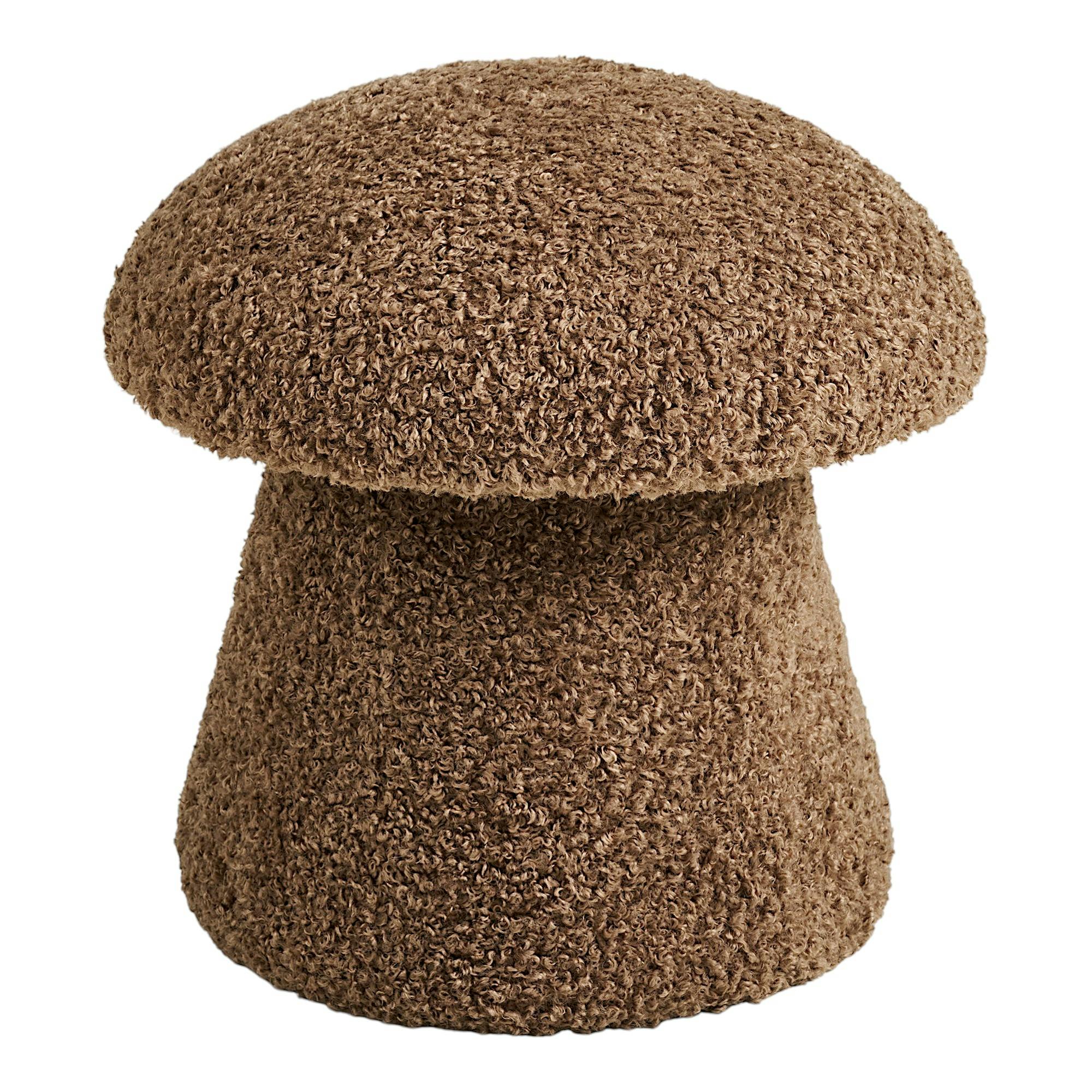 Pouf bouclette marron teddy design champignon BERLIN