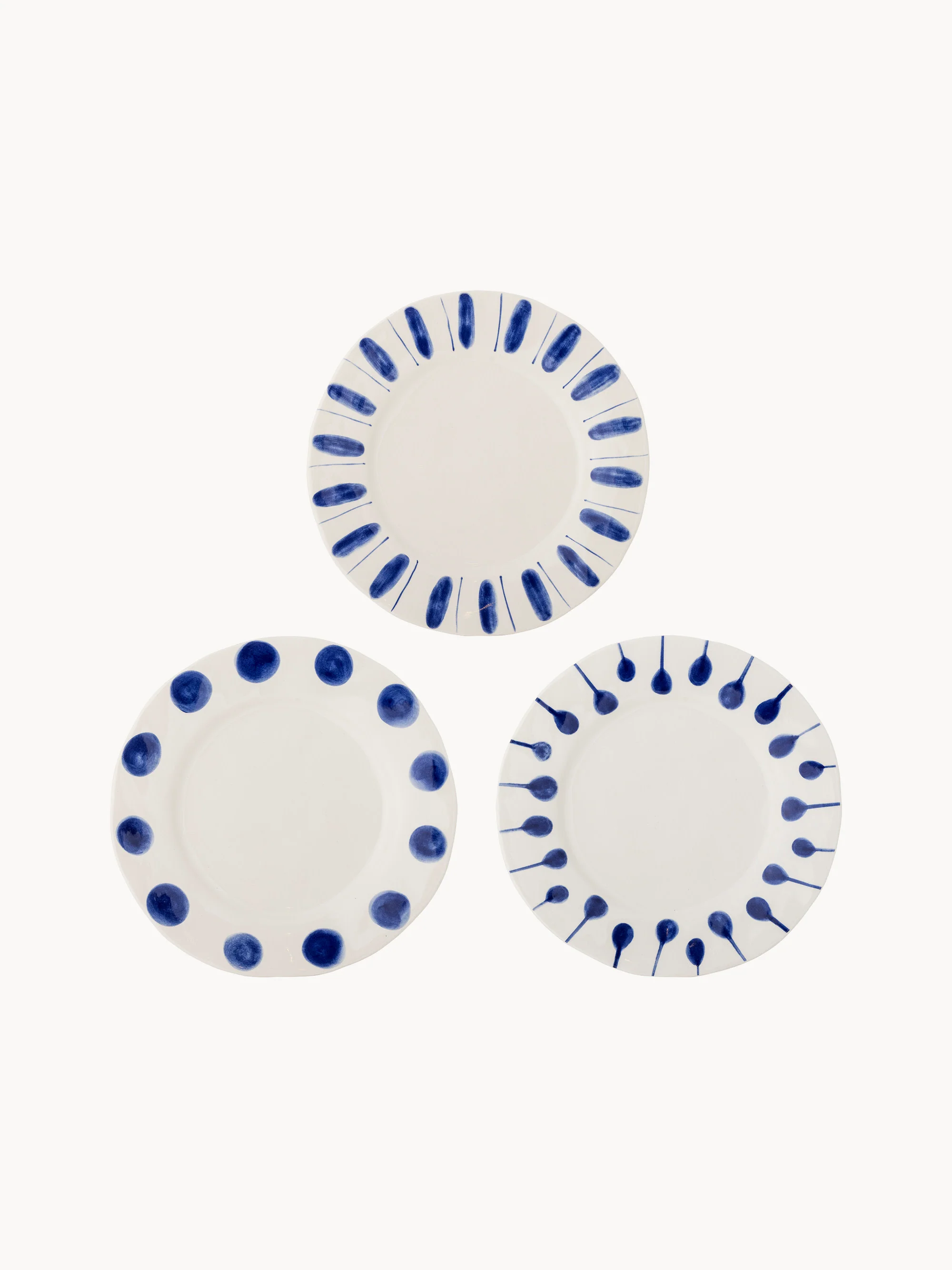 Handbemalte Speiseteller Linora, 3er-Set