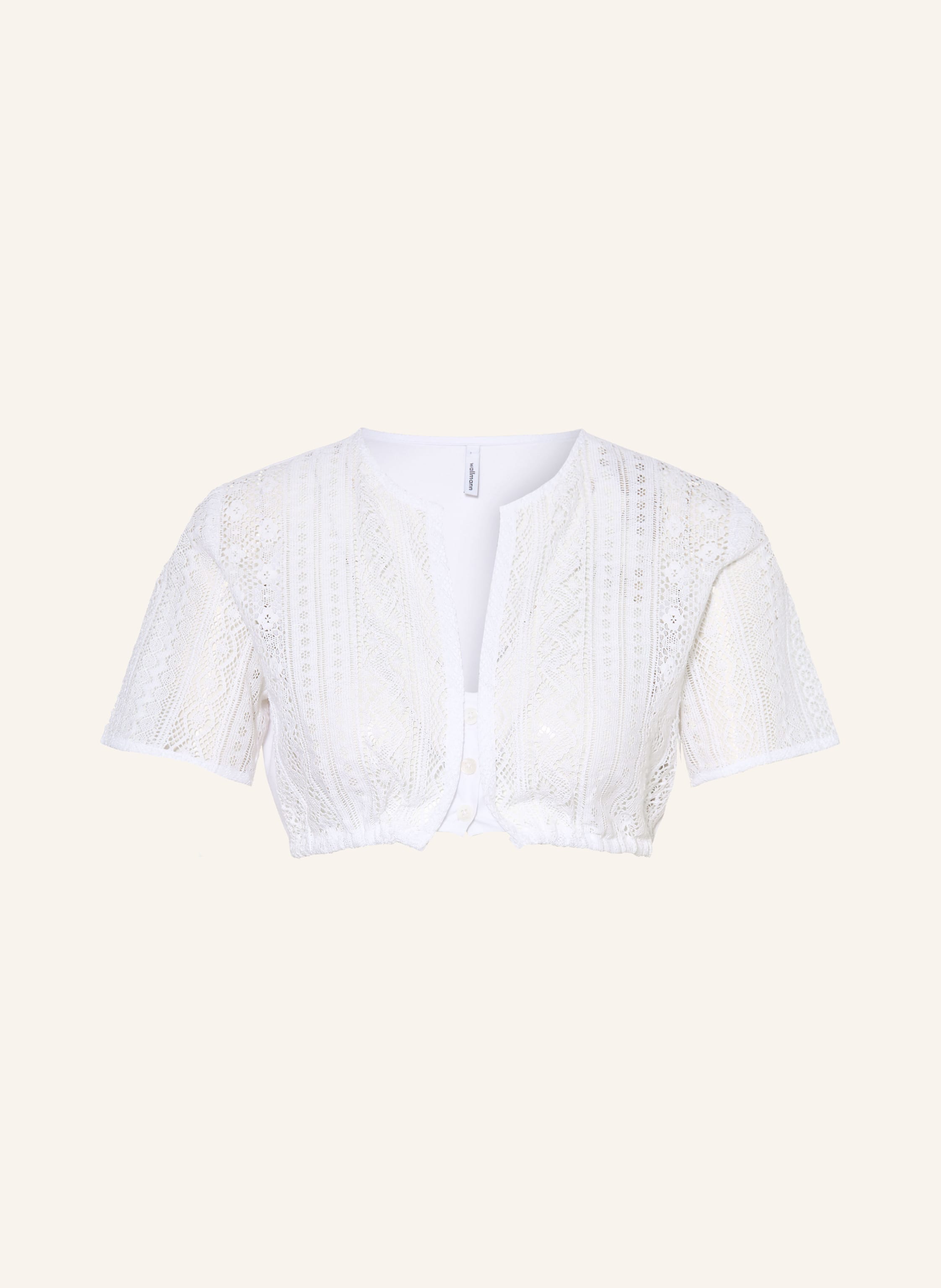 wallmann Dirndlbluse mit Spitze im Materialmix