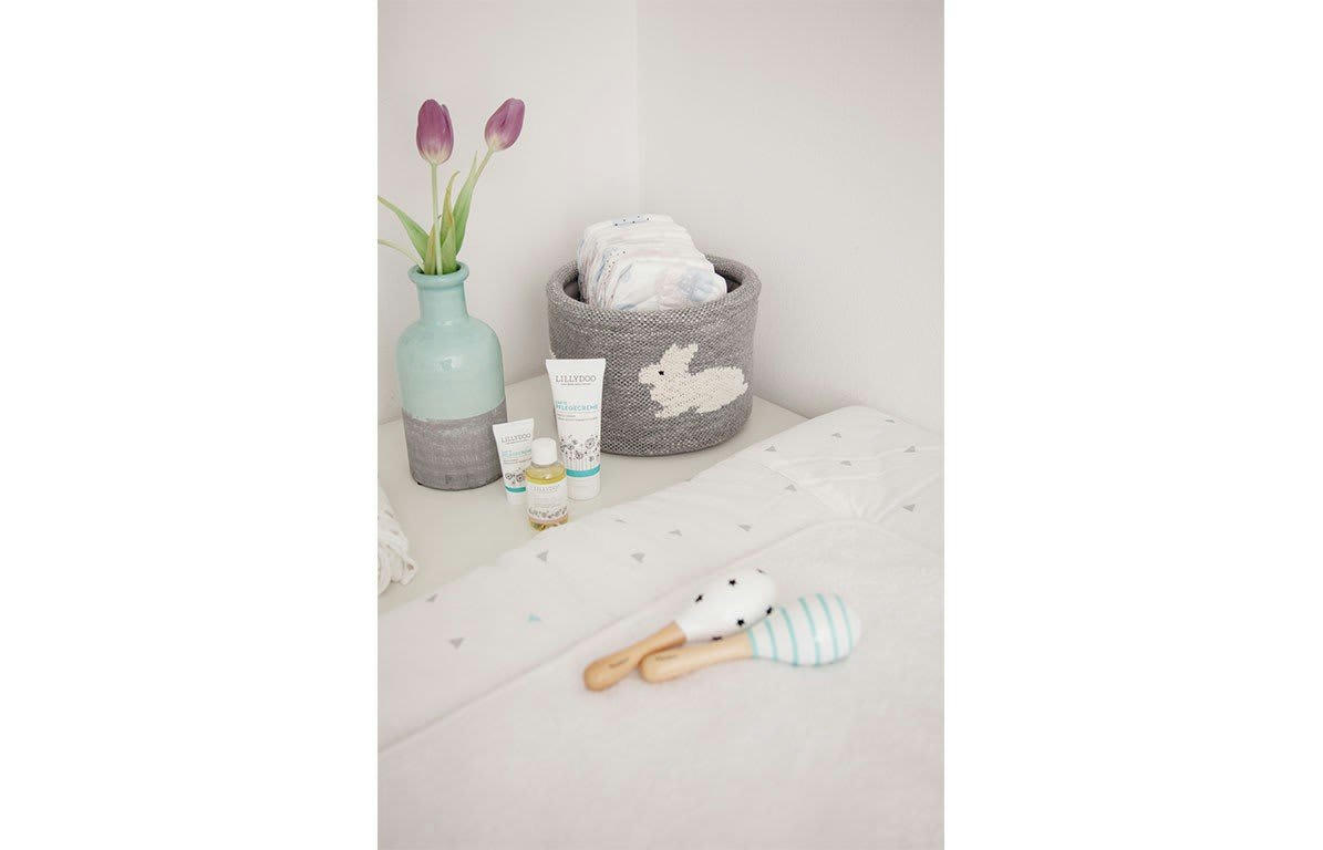 LAPIN - Petit panier de rangement en coton gris