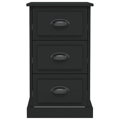 NNEVL Bedside Cabinet Black 39x39x67 cm Engineered Wood