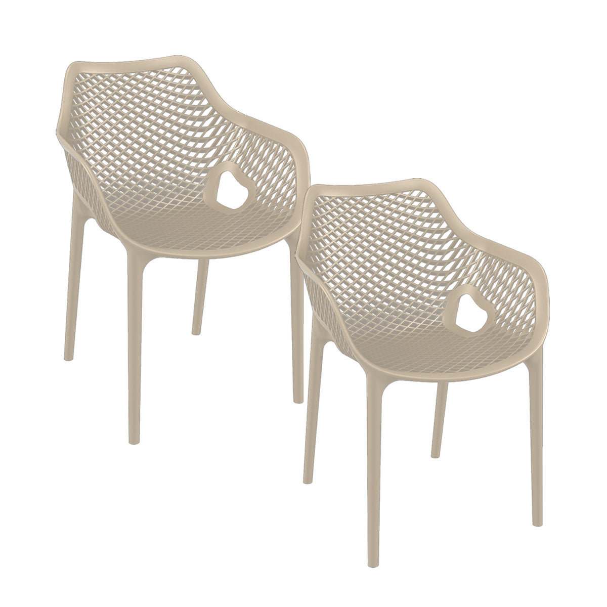 Garden Impressions tuinstoel Air XL design taupe - 2 stuks