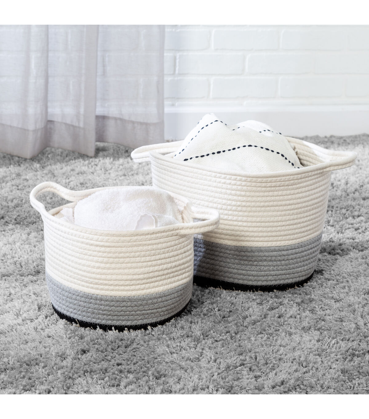 Honey Can Do 12 Nesting Cotton Rope Baskets 2ct