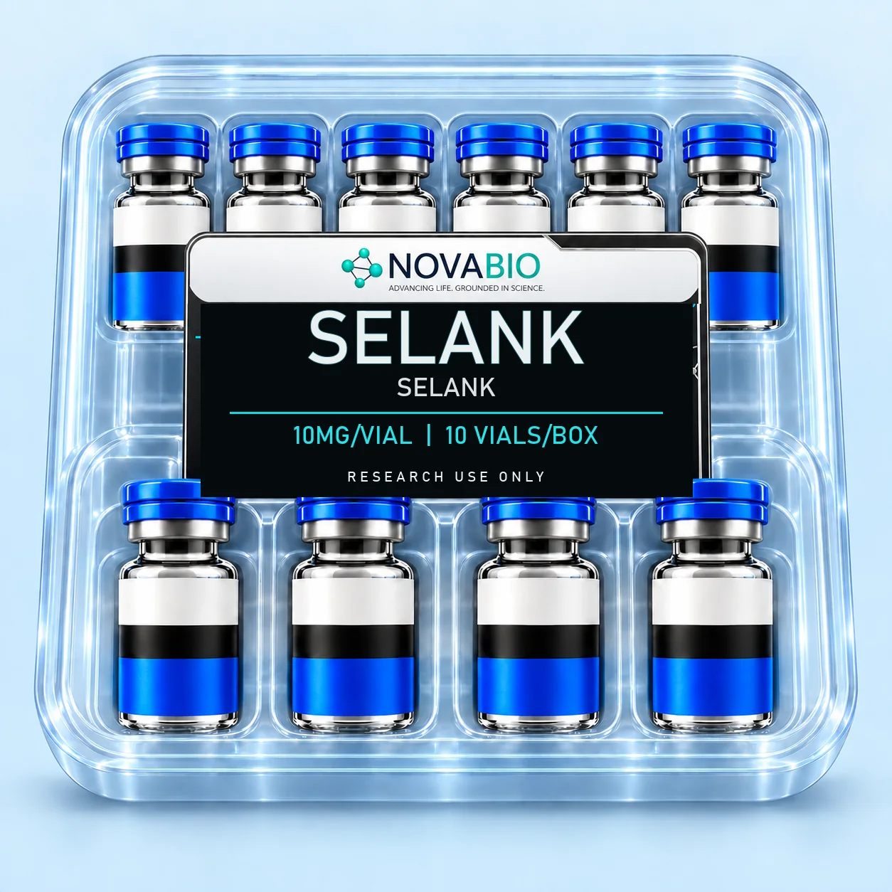 NOVABIO Selank 10MG per vial, 10 VIALS research product