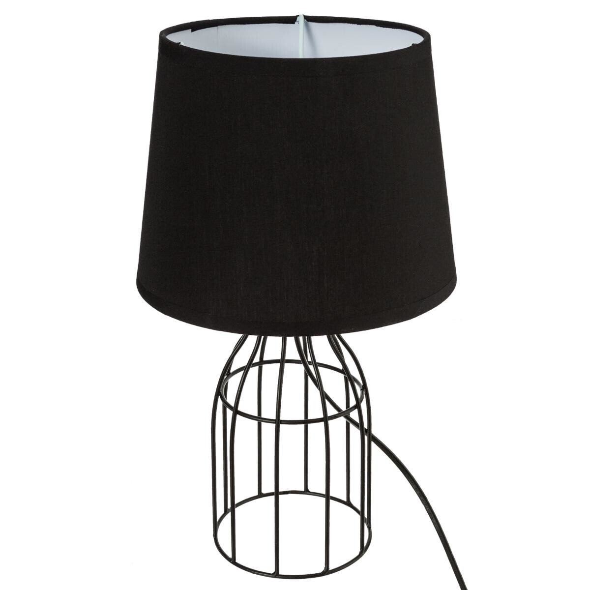 Wired lamp "Moca" Black metal, H.35 cm