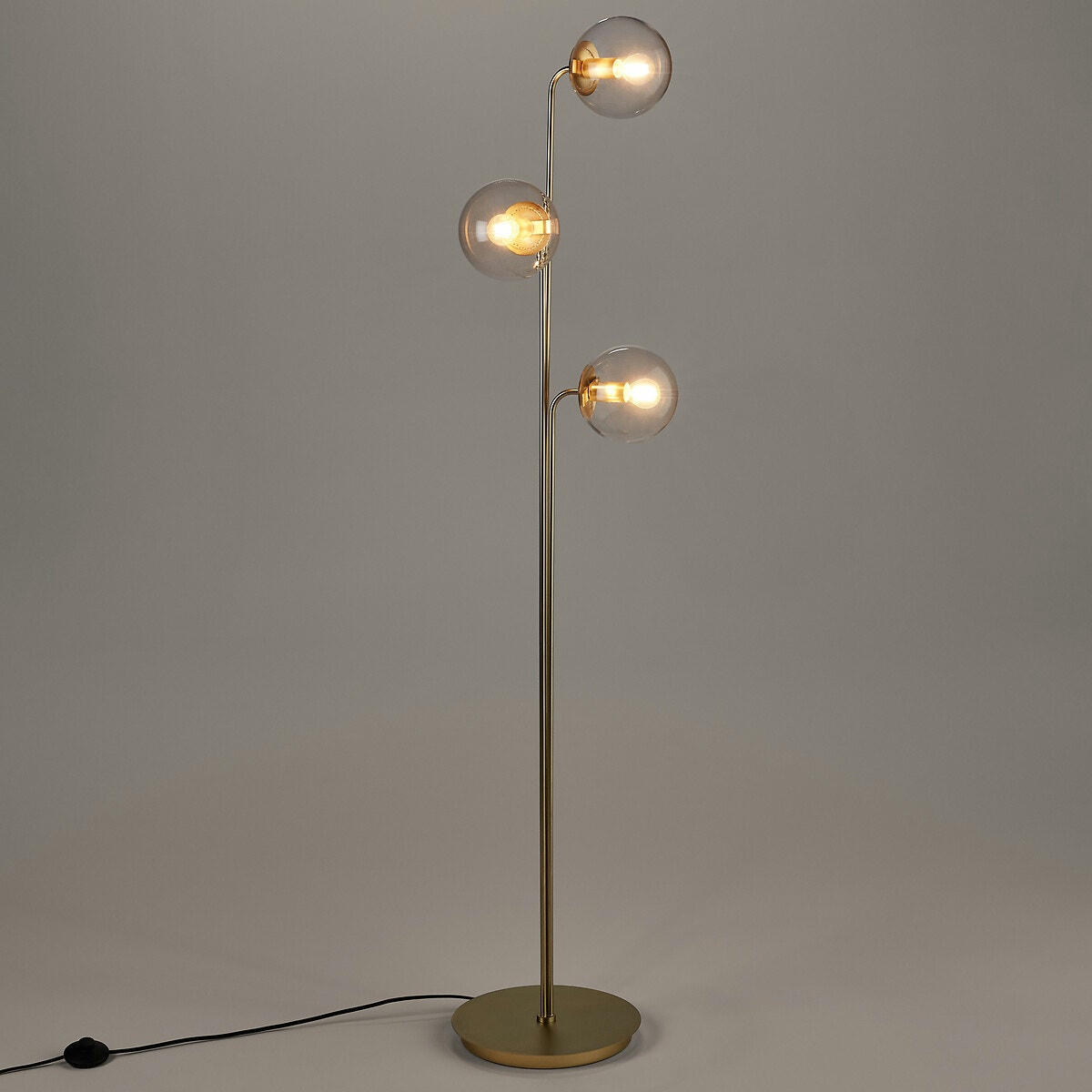Lampadaire laiton et verre, Moricio