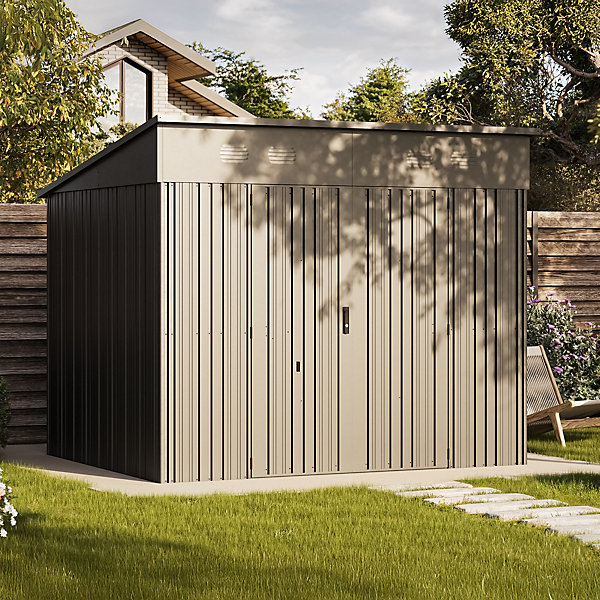 Abri de Jardin Métal Pioneer Y70 - Structure autoportante IronCore - Toit robuste -Serrure avec clé incluse - 5,66 m²