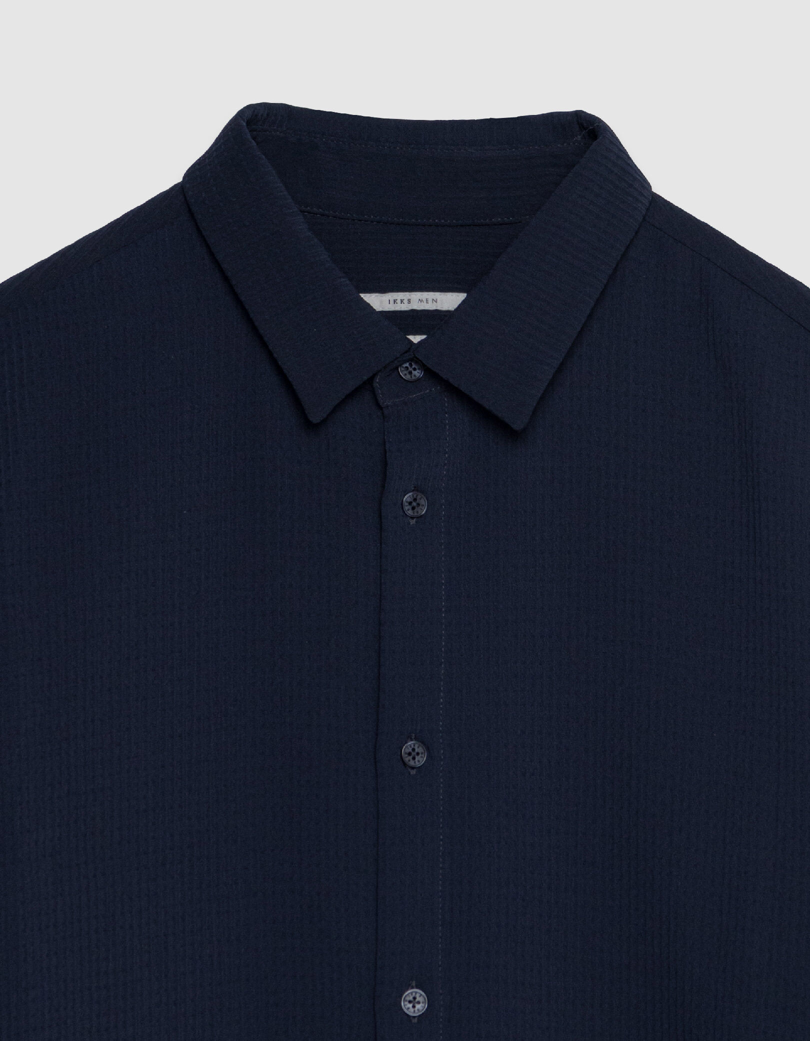 Chemise slim marine seersucker DRY FAST Homme