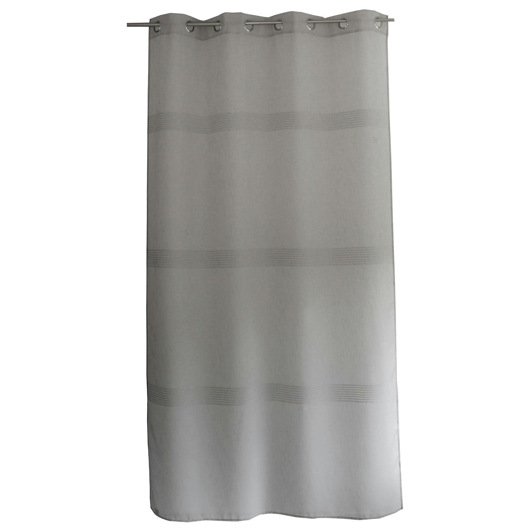 MIA - Voilage avec bande ajourée 140x240cm Gris