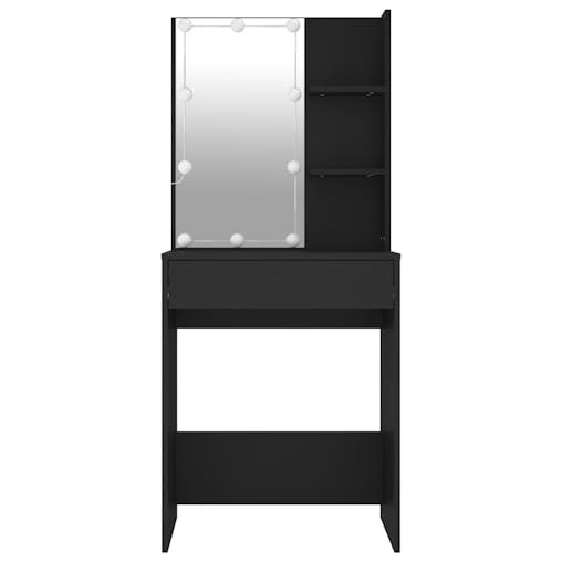 NNEVL Dressing Table with LED Black 60x40x140 cm