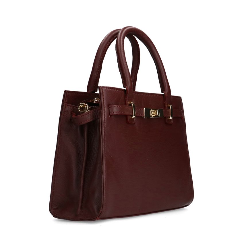 Manfield Burgundy leren handtas